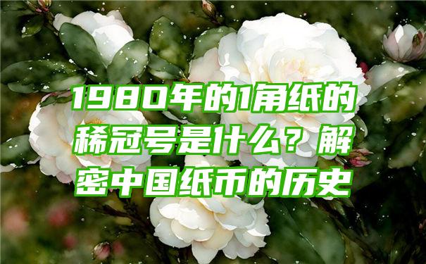 198O年的1角纸的稀冠号是什么？解密中国纸币的历史