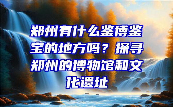 郑州有什么鉴博鉴宝的地方吗？探寻郑州的博物馆和文化遗址