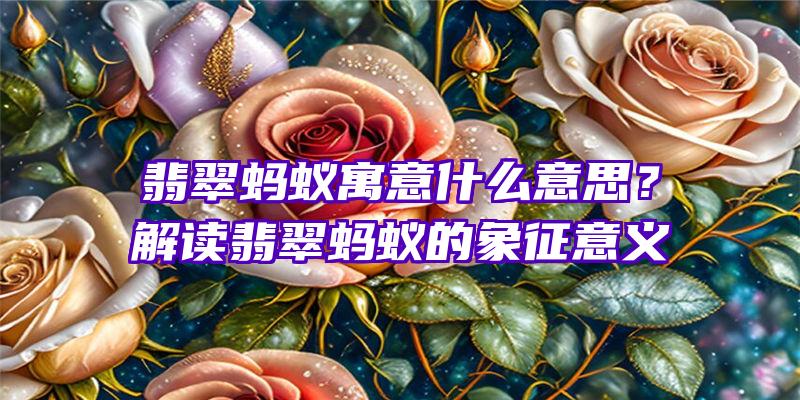 翡翠蚂蚁寓意什么意思？解读翡翠蚂蚁的象征意义