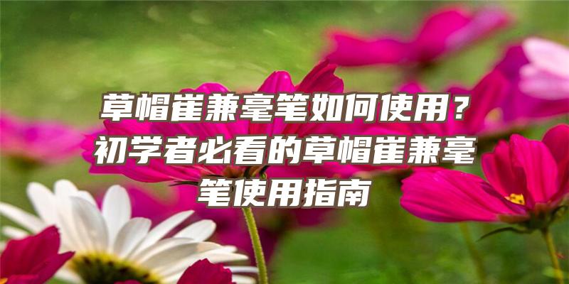 草帽崔兼毫笔如何使用？初学者必看的草帽崔兼毫笔使用指南