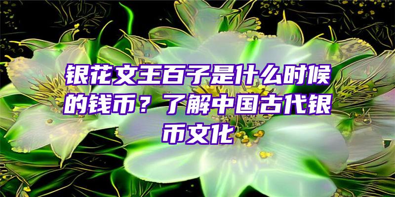 银花文王百子是什么时候的钱币？了解中国古代银币文化