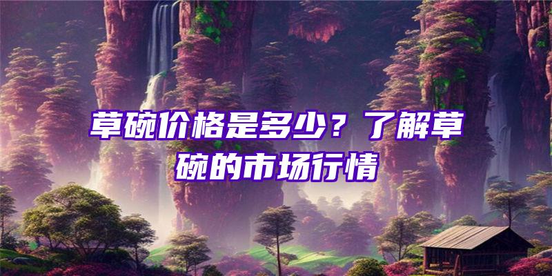 草碗价格是多少？了解草碗的市场行情