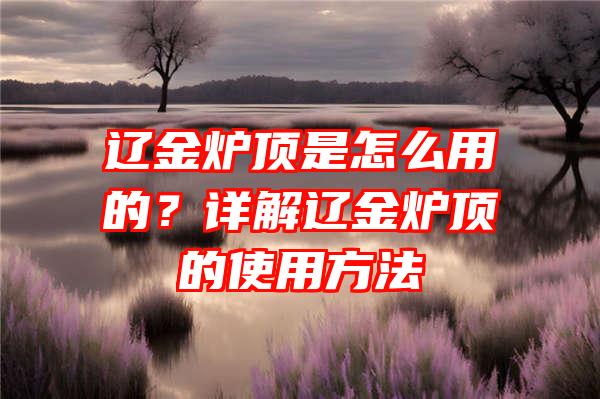 辽金炉顶是怎么用的？详解辽金炉顶的使用方法