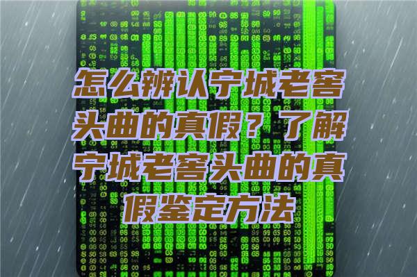 怎么辨认宁城老窖头曲的真假？了解宁城老窖头曲的真假鉴定方法