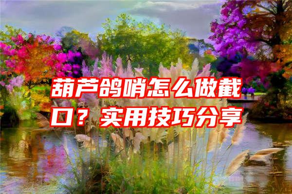 葫芦鸽哨怎么做截口？实用技巧分享