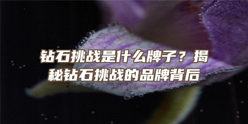 钻石挑战是什么牌子？揭秘钻石挑战的品牌背后