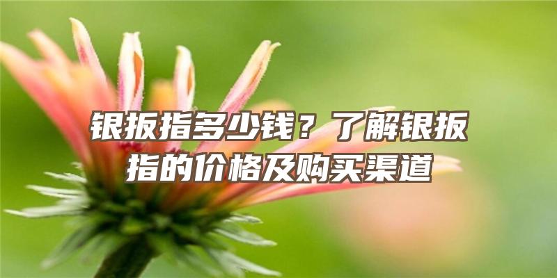 银扳指多少钱？了解银扳指的价格及购买渠道