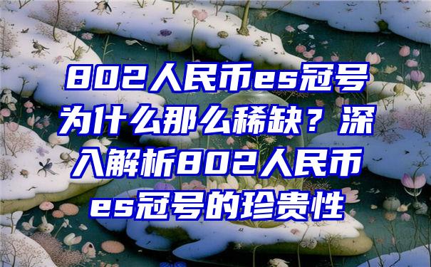 802人民币es冠号为什么那么稀缺？深入解析802人民币es冠号的珍贵性