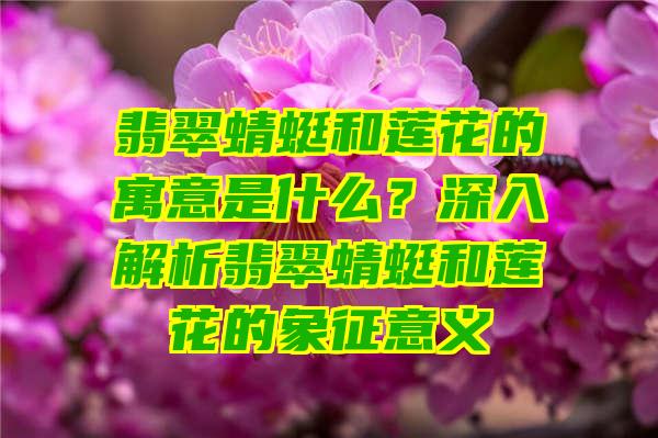 翡翠蜻蜓和莲花的寓意是什么？深入解析翡翠蜻蜓和莲花的象征意义