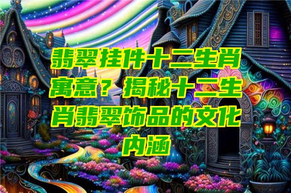 翡翠挂件十二生肖寓意？揭秘十二生肖翡翠饰品的文化内涵