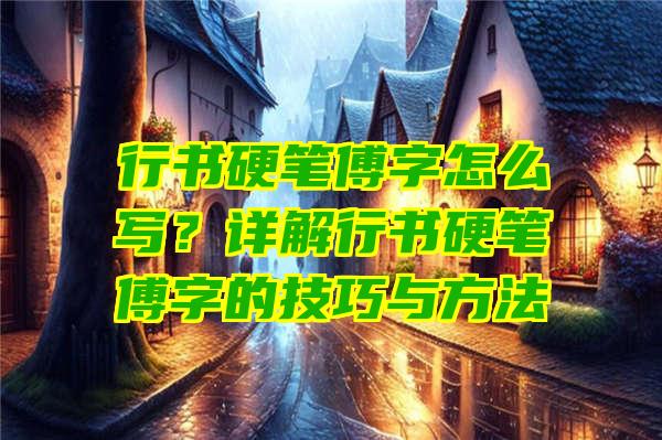 行书硬笔傅字怎么写？详解行书硬笔傅字的技巧与方法