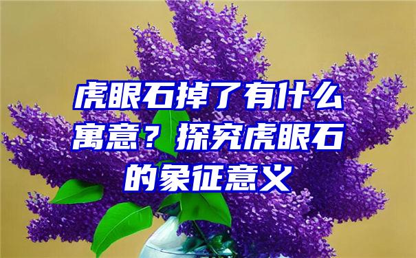 虎眼石掉了有什么寓意？探究虎眼石的象征意义