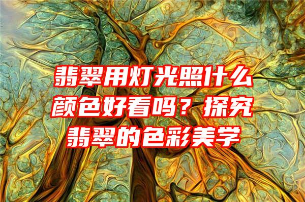 翡翠用灯光照什么颜色好看吗？探究翡翠的色彩美学