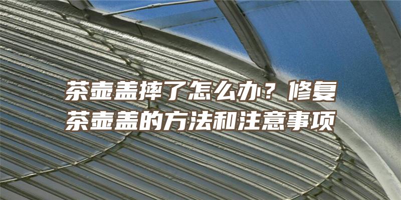 茶壶盖摔了怎么办？修复茶壶盖的方法和注意事项