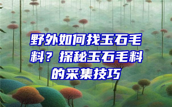 野外如何找玉石毛料？探秘玉石毛料的采集技巧