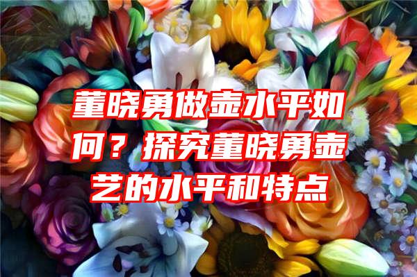 董晓勇做壶水平如何？探究董晓勇壶艺的水平和特点