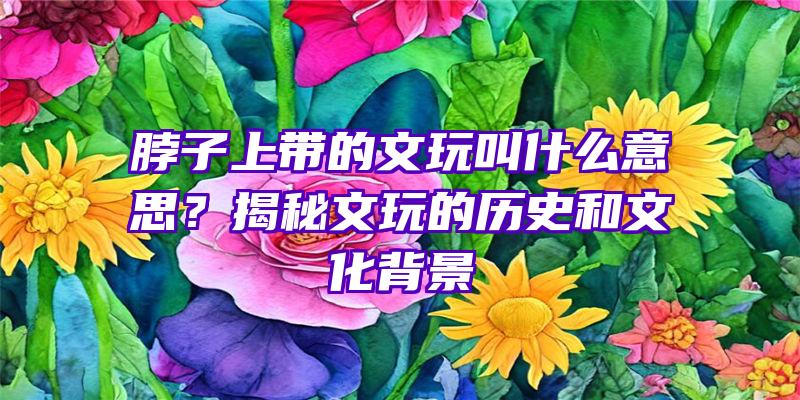 脖子上带的文玩叫什么意思？揭秘文玩的历史和文化背景