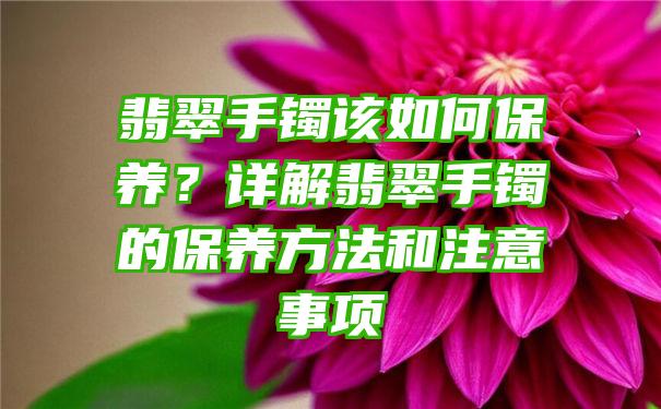 翡翠手镯该如何保养？详解翡翠手镯的保养方法和注意事项