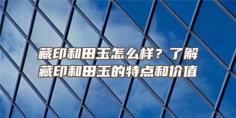 藏印和田玉怎么样？了解藏印和田玉的特点和价值