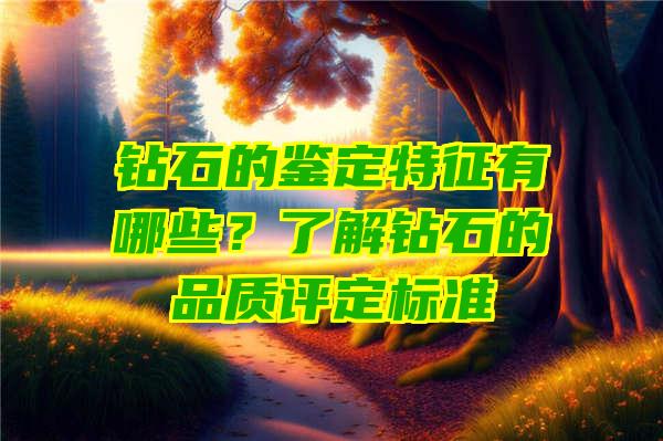 钻石的鉴定特征有哪些？了解钻石的品质评定标准