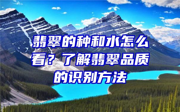 翡翠的种和水怎么看？了解翡翠品质的识别方法