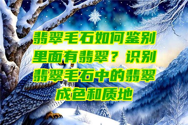 翡翠毛石如何鉴别里面有翡翠？识别翡翠毛石中的翡翠成色和质地