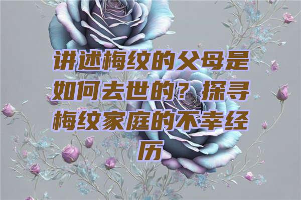 讲述梅纹的父母是如何去世的？探寻梅纹家庭的不幸经历