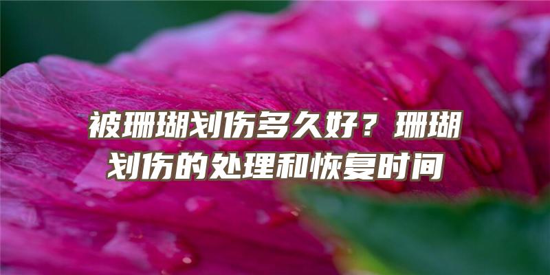 被珊瑚划伤多久好？珊瑚划伤的处理和恢复时间