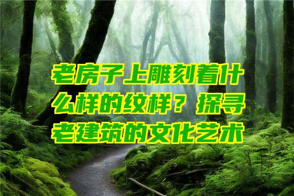 老房子上雕刻着什么样的纹样？探寻老建筑的文化艺术