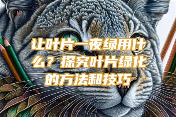 让叶片一夜绿用什么？探究叶片绿化的方法和技巧