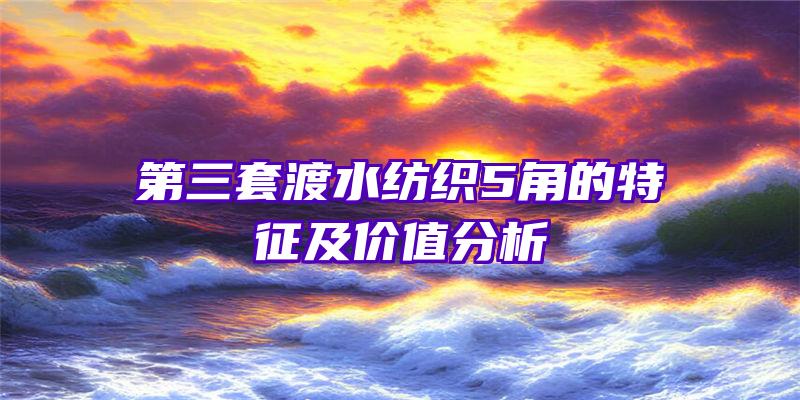 第三套渡水纺织5角的特征及价值分析