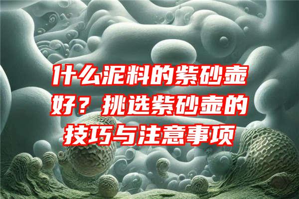 什么泥料的紫砂壶好？挑选紫砂壶的技巧与注意事项