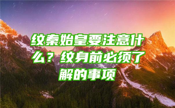 纹秦始皇要注意什么？纹身前必须了解的事项