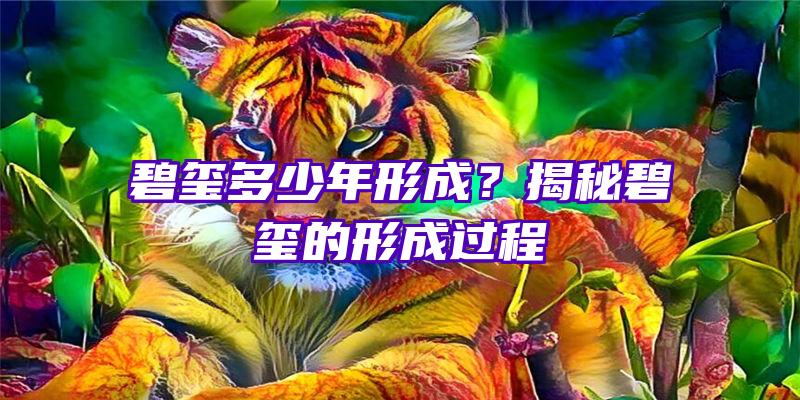 碧玺多少年形成？揭秘碧玺的形成过程