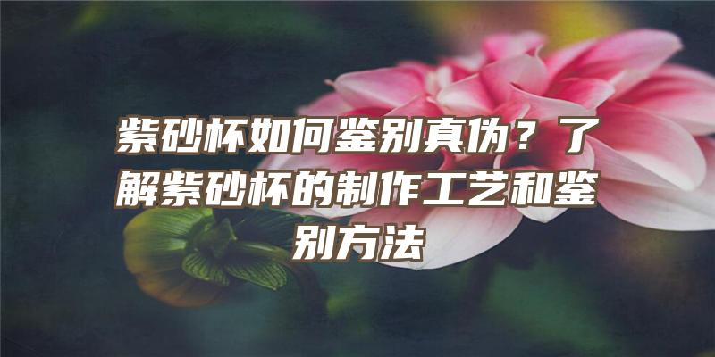 紫砂杯如何鉴别真伪？了解紫砂杯的制作工艺和鉴别方法