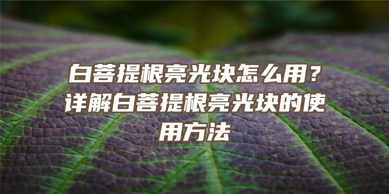 白菩提根亮光块怎么用？详解白菩提根亮光块的使用方法