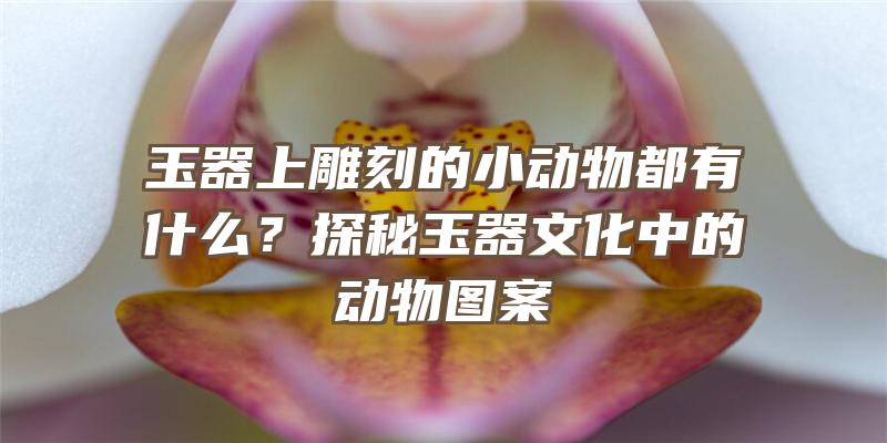 玉器上雕刻的小动物都有什么？探秘玉器文化中的动物图案