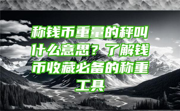 称钱币重量的秤叫什么意思？了解钱币收藏必备的称重工具