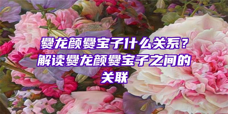 爨龙颜爨宝子什么关系？解读爨龙颜爨宝子之间的关联