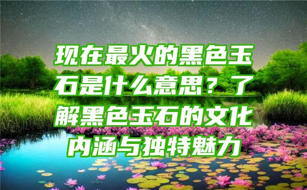 现在最火的黑色玉石是什么意思？了解黑色玉石的文化内涵与独特魅力