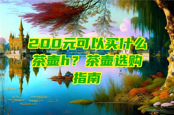 200元可以买什么茶壶h？茶壶选购指南