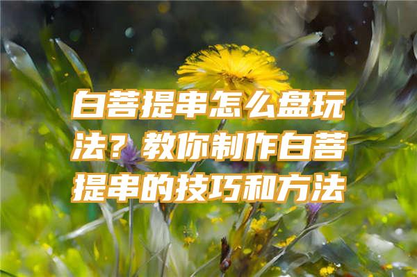 白菩提串怎么盘玩法？教你制作白菩提串的技巧和方法