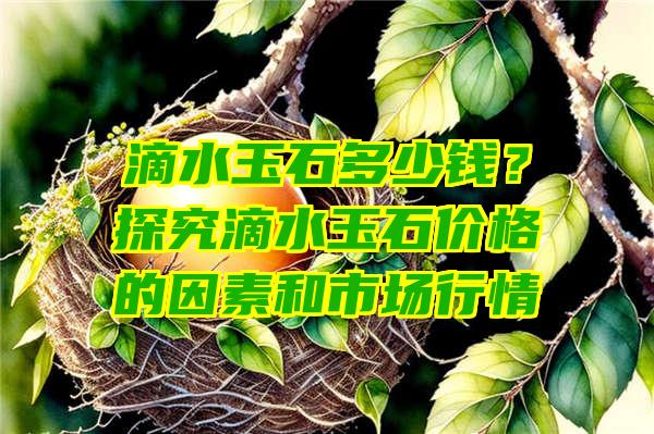 滴水玉石多少钱？探究滴水玉石价格的因素和市场行情