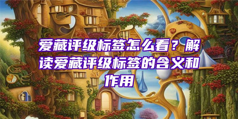 爱藏评级标签怎么看？解读爱藏评级标签的含义和作用