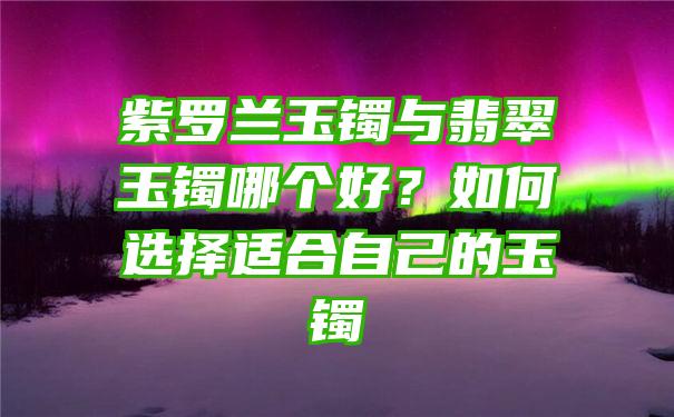 紫罗兰玉镯与翡翠玉镯哪个好？如何选择适合自己的玉镯