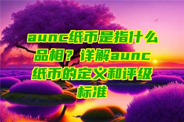 aunc纸币是指什么品相？详解aunc纸币的定义和评级标准