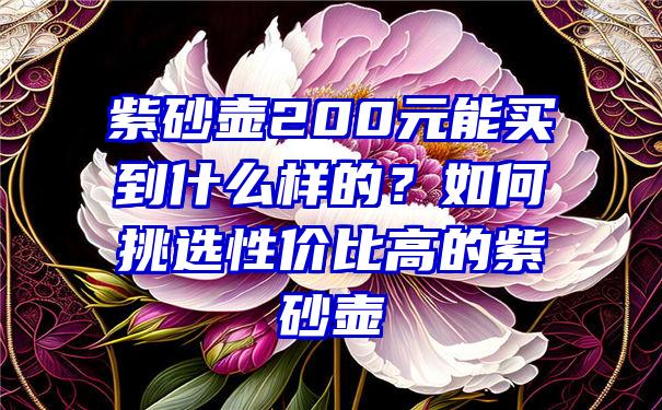 紫砂壶200元能买到什么样的？如何挑选性价比高的紫砂壶