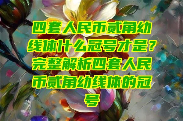 四套人民币贰角幼线体什么冠号才是？完整解析四套人民币贰角幼线体的冠号