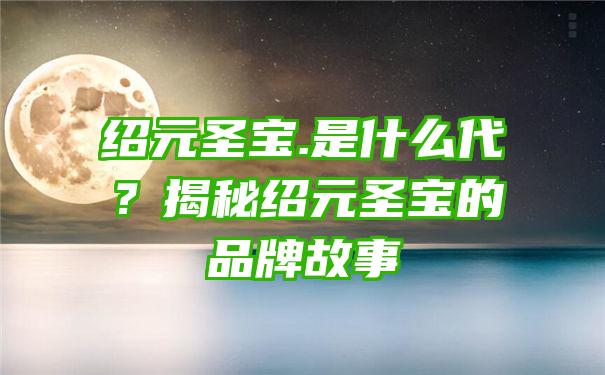 绍元圣宝.是什么代？揭秘绍元圣宝的品牌故事