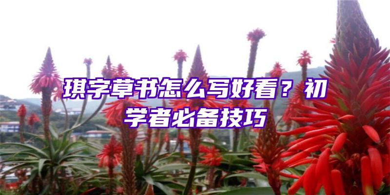 琪字草书怎么写好看？初学者必备技巧